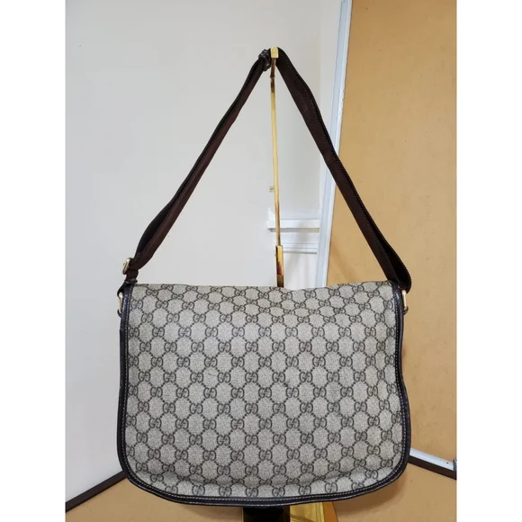 Gucci GG Plus Monogram Double Buckle Flap Messenger Bag - Picture 2 of 11